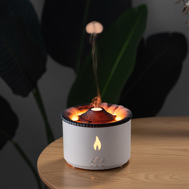 NOVU Volcán · Difusor de Aroma con Efecto Llama y Volcán RGB