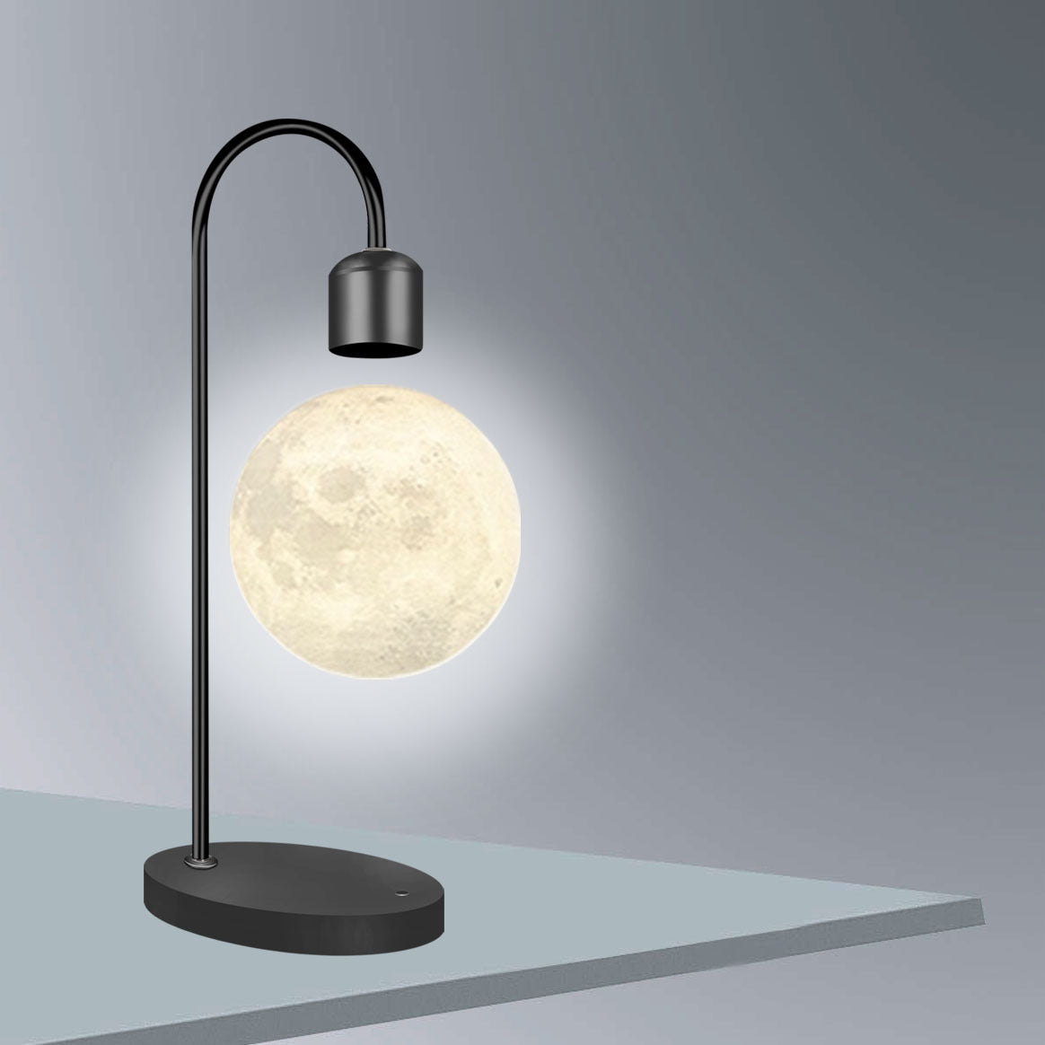 NOVU Lunar Float · Lámpara de Luna Levitante con Base de Carga Inalámbrica