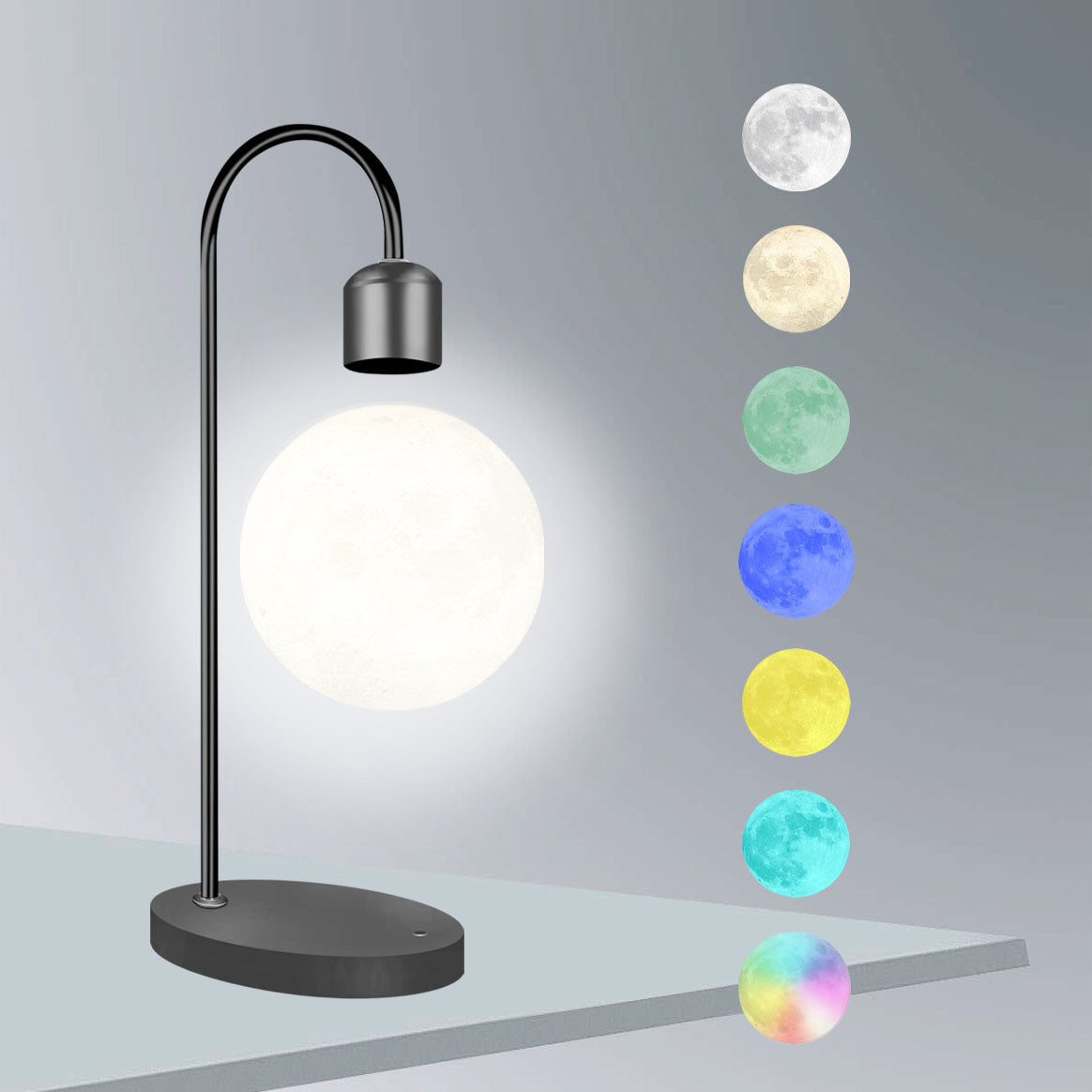 NOVU Lunar Float · Lámpara de Luna Levitante con Base de Carga Inalámbrica