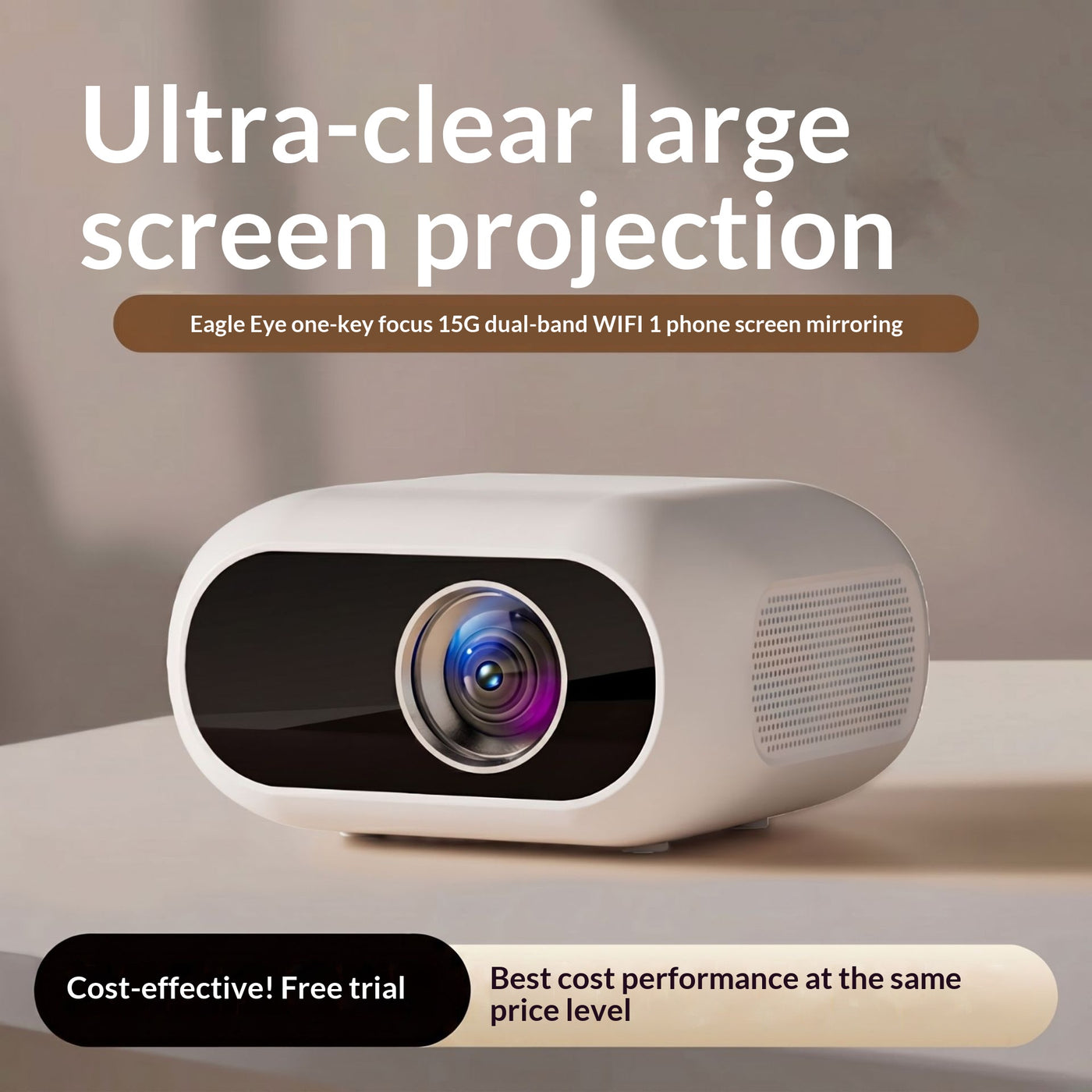 NOVU CineMax · Smart Mini Projector Full HD 1080P (WiFi + Bluetooth)