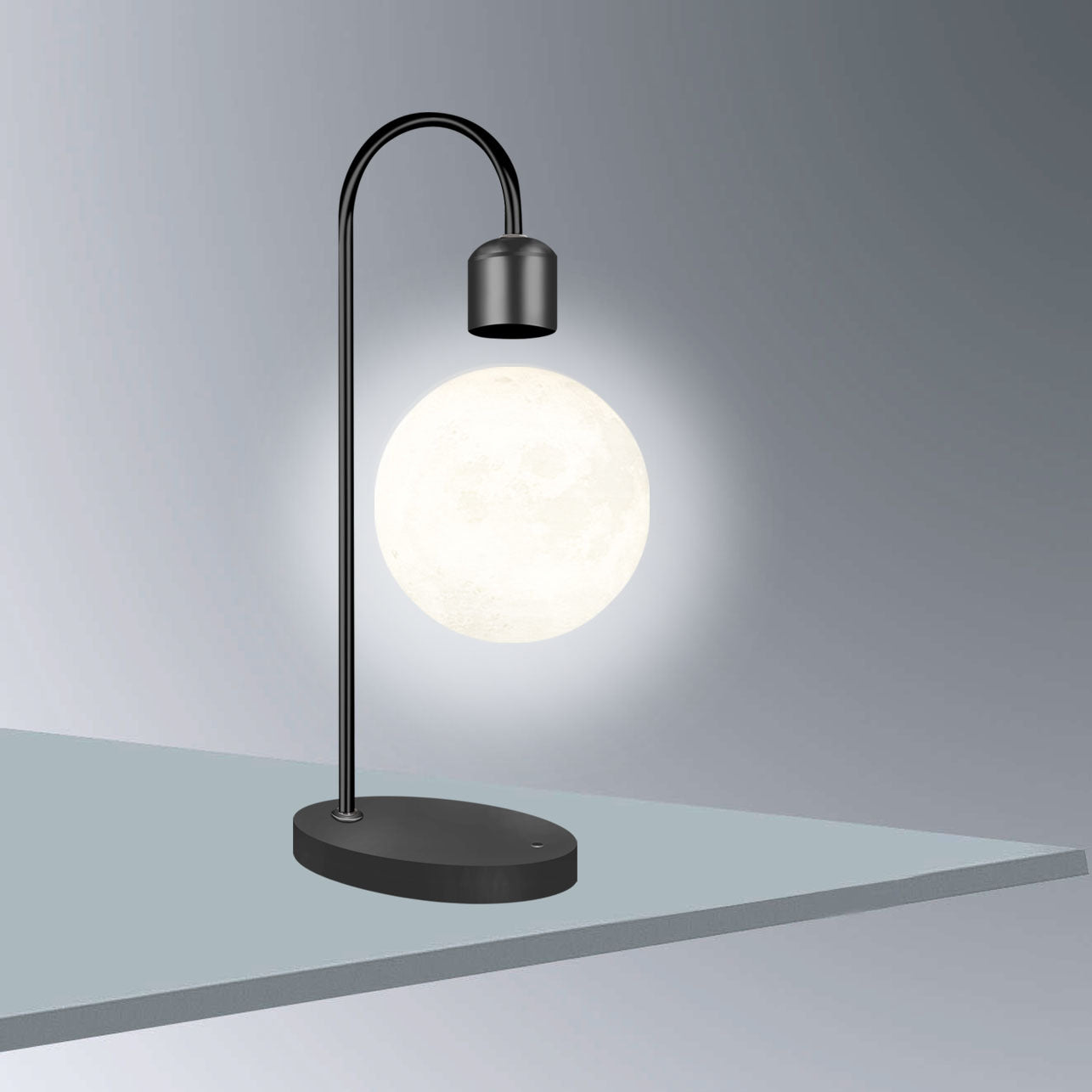 NOVU Lunar Float · Lámpara de Luna Levitante con Base de Carga Inalámbrica