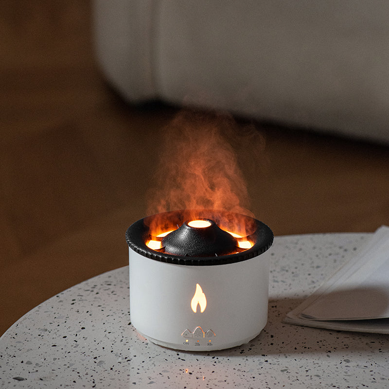 NOVU Volcán · Difusor de Aroma con Efecto Llama y Volcán RGB